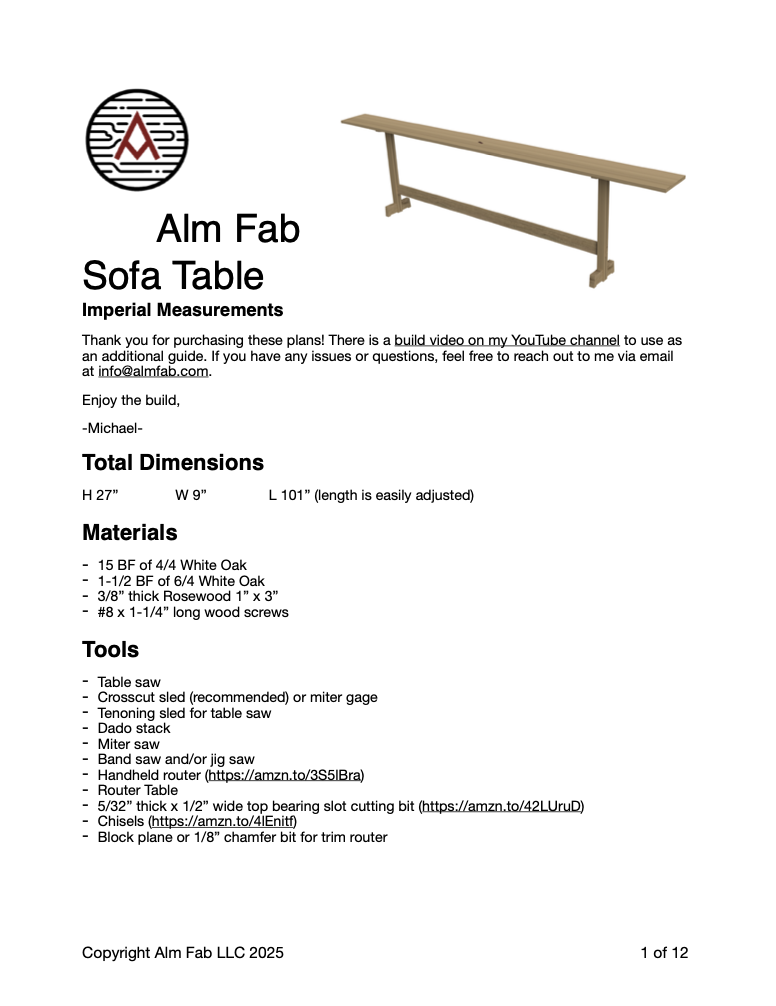 Japanese-Inspired Console Table — AlmFab